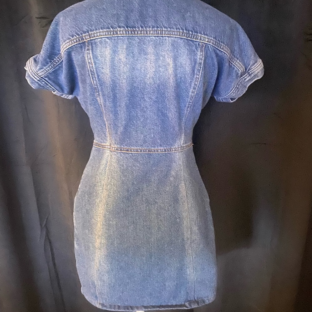 Free People Denim Mini Dress in Medium Blue - Picture 5 of 7